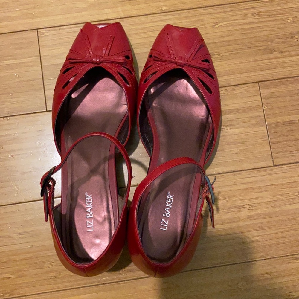 Liz Baker Red Wedges Size 7M